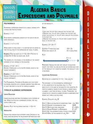 cover image of Algebra Basics, Expressions and Polymials